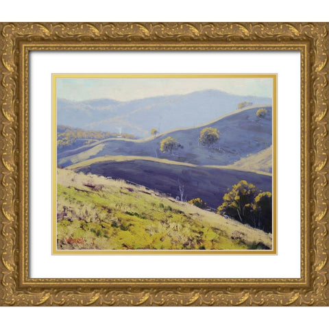 Afternoon Light Kanimba Gold Ornate Wood Framed Art Print with Double Matting by Gercken, Graham