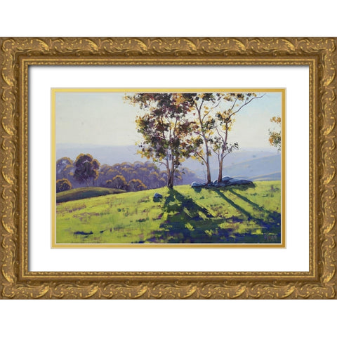 Afternoon Light Cuthill Road Gold Ornate Wood Framed Art Print with Double Matting by Gercken, Graham