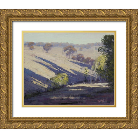 Australian Summer Gold Ornate Wood Framed Art Print with Double Matting by Gercken, Graham