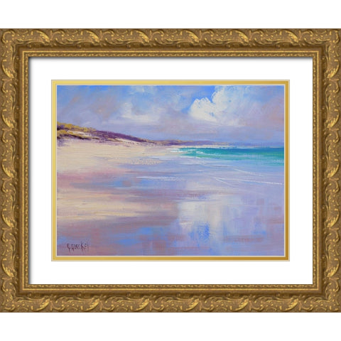 Cloud Reflections Gold Ornate Wood Framed Art Print with Double Matting by Gercken, Graham