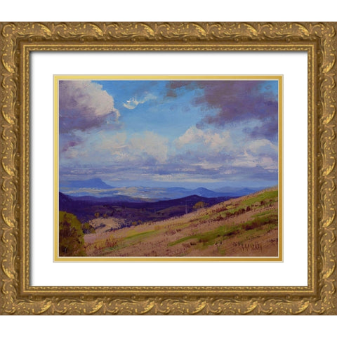 Cloud Shadows Kanimba Vallex Gold Ornate Wood Framed Art Print with Double Matting by Gercken, Graham