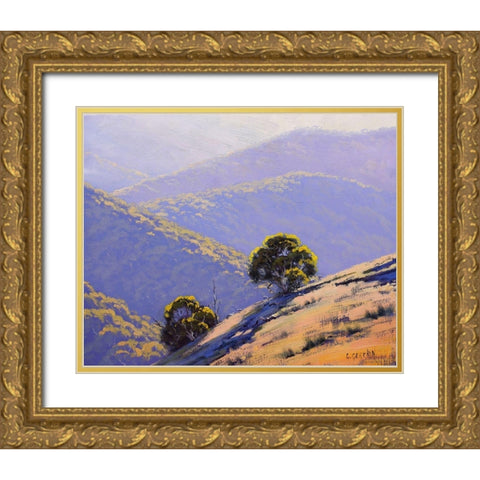 Yellow Tree Gold Ornate Wood Framed Art Print with Double Matting by Gercken, Graham