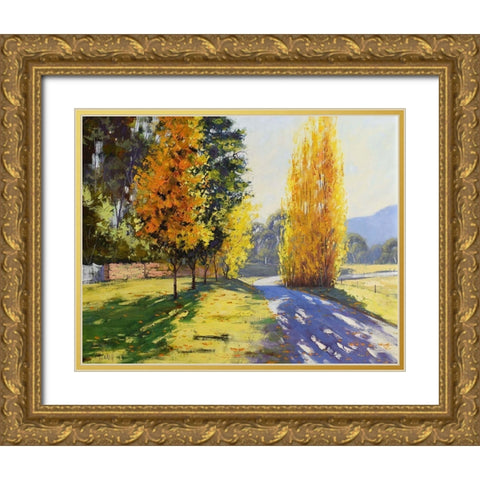 Road to Countryside Gold Ornate Wood Framed Art Print with Double Matting by Gercken, Graham
