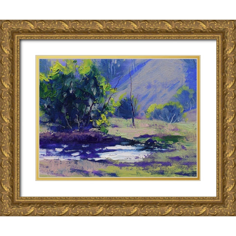 Purple Landscape Gold Ornate Wood Framed Art Print with Double Matting by Gercken, Graham