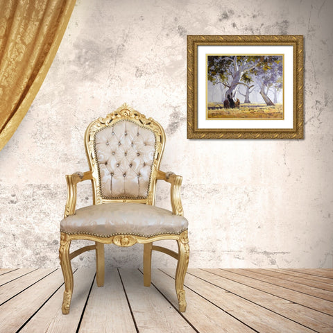 Gum Tree Gold Ornate Wood Framed Art Print with Double Matting by Gercken, Graham