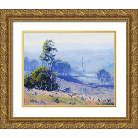 Early Light Nerar Mudgee Gold Ornate Wood Framed Art Print with Double Matting by Gercken, Graham