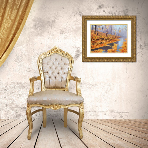 Golden Autumn Gold Ornate Wood Framed Art Print with Double Matting by Gercken, Graham