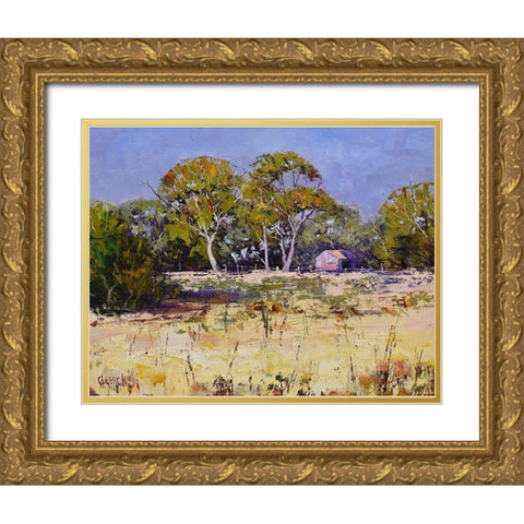 Farm Shed Australia II Gold Ornate Wood Framed Art Print with Double Matting by Gercken, Graham