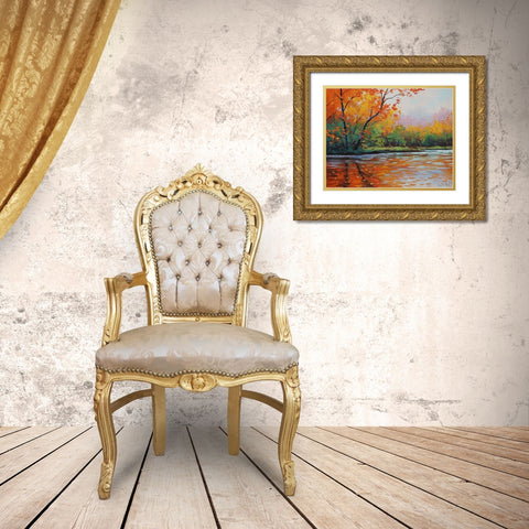Fall River Gold Ornate Wood Framed Art Print with Double Matting by Gercken, Graham