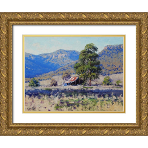 Hartley Shed Australia Gold Ornate Wood Framed Art Print with Double Matting by Gercken, Graham