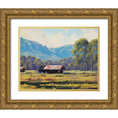 Megalong Painting Gold Ornate Wood Framed Art Print with Double Matting by Gercken, Graham
