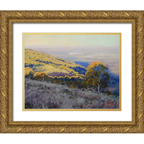 Late Summer Light Gold Ornate Wood Framed Art Print with Double Matting by Gercken, Graham