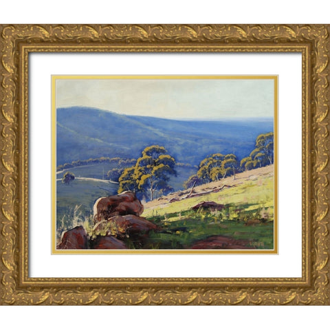Landscape Oil Painting Gold Ornate Wood Framed Art Print with Double Matting by Gercken, Graham