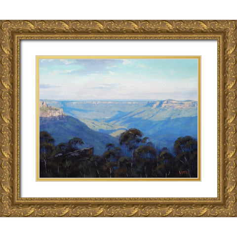 The Jamison Valley Gold Ornate Wood Framed Art Print with Double Matting by Gercken, Graham