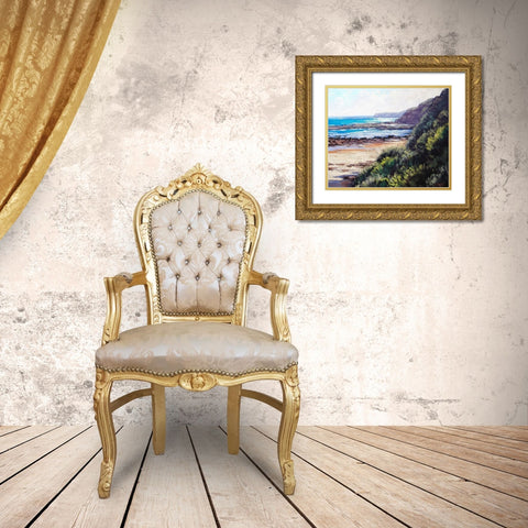 Norah Head View Gold Ornate Wood Framed Art Print with Double Matting by Gercken, Graham