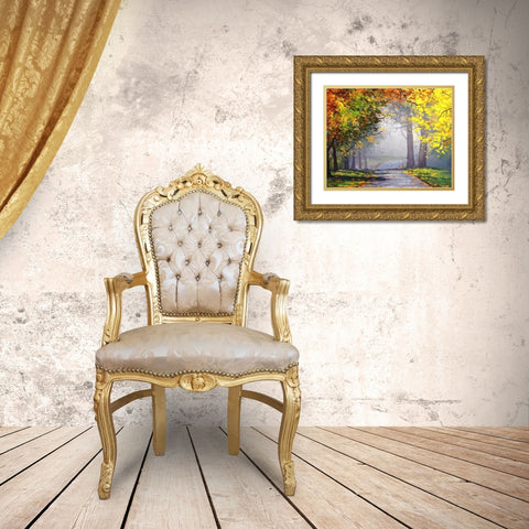 Mt. Wilson Autumn Gold Ornate Wood Framed Art Print with Double Matting by Gercken, Graham
