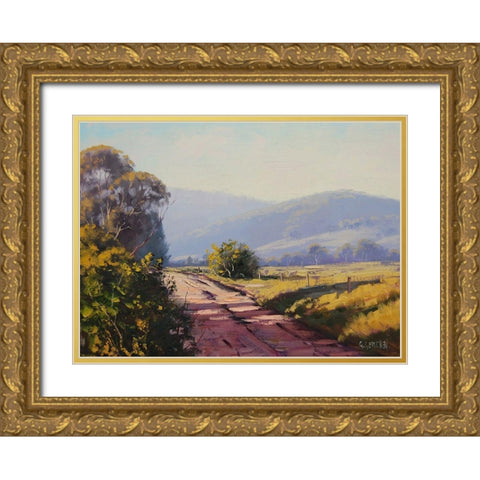 Wicketty War Road Gold Ornate Wood Framed Art Print with Double Matting by Gercken, Graham