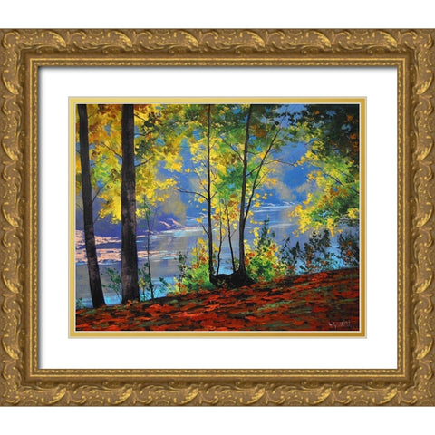 Tumut Australia Gold Ornate Wood Framed Art Print with Double Matting by Gercken, Graham