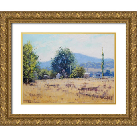Tumut Farm Australia Gold Ornate Wood Framed Art Print with Double Matting by Gercken, Graham