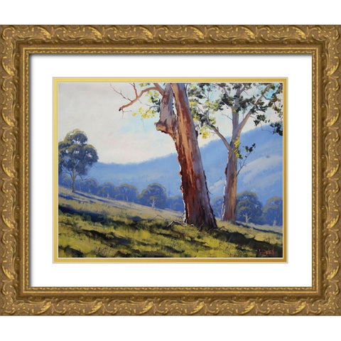 Tumut Gum Trees Gold Ornate Wood Framed Art Print with Double Matting by Gercken, Graham