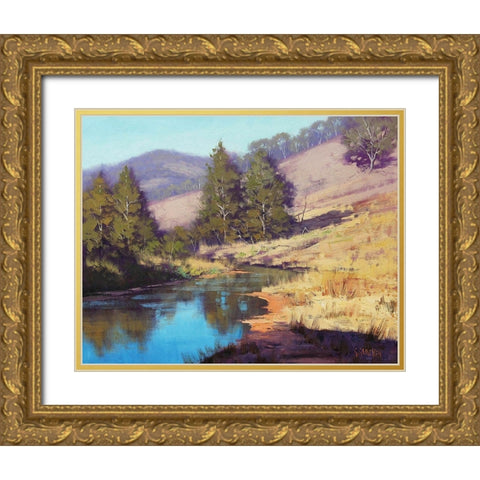 Summer Coxs River Australia Gold Ornate Wood Framed Art Print with Double Matting by Gercken, Graham