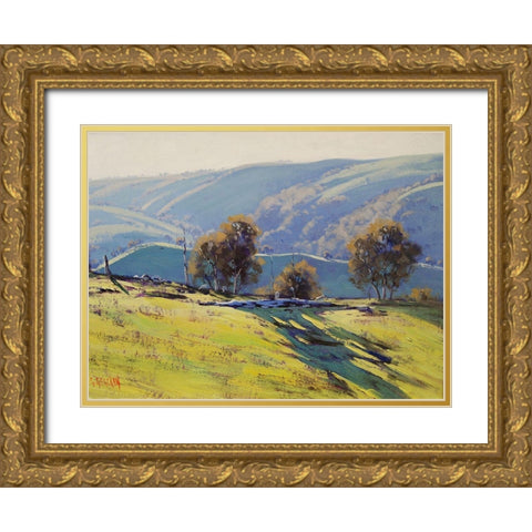 Spring Hills Tarana Australia Gold Ornate Wood Framed Art Print with Double Matting by Gercken, Graham