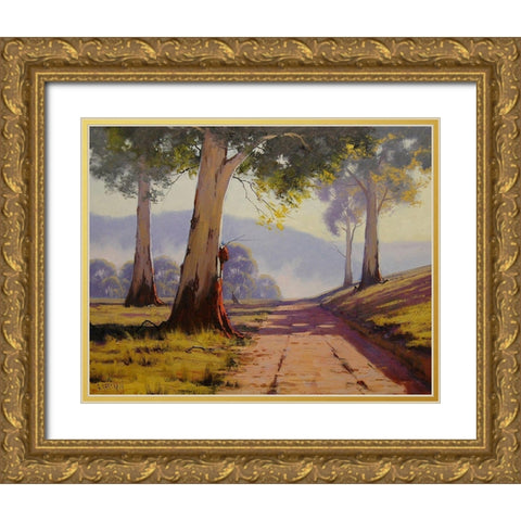 Road Throught The Valley Gold Ornate Wood Framed Art Print with Double Matting by Gercken, Graham
