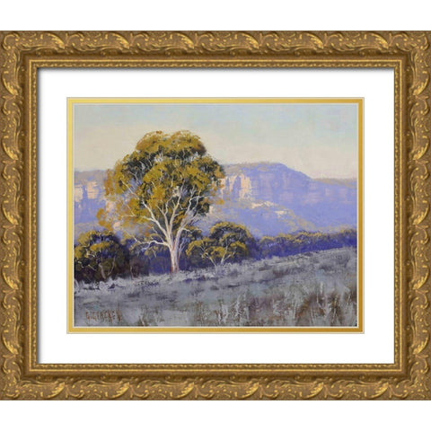Mountain Gum Trees Gold Ornate Wood Framed Art Print with Double Matting by Gercken, Graham