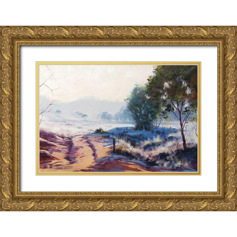 Oberon Winter Gold Ornate Wood Framed Art Print with Double Matting by Gercken, Graham