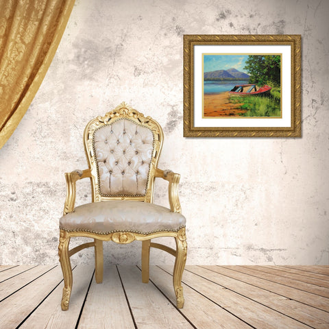 Patonga Shoreline Gold Ornate Wood Framed Art Print with Double Matting by Gercken, Graham