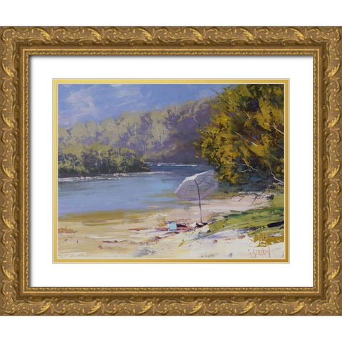 Patongs Summer Gold Ornate Wood Framed Art Print with Double Matting by Gercken, Graham