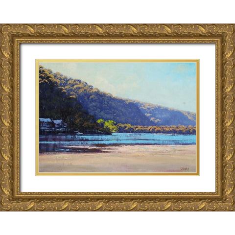 Patongs Creek Australia Gold Ornate Wood Framed Art Print with Double Matting by Gercken, Graham