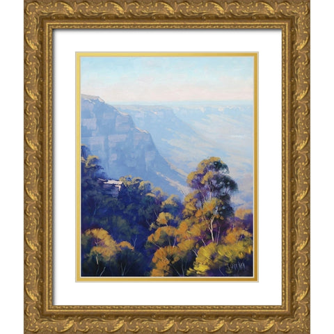 The Jamison Valley Gold Ornate Wood Framed Art Print with Double Matting by Gercken, Graham