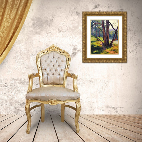 Coxs River Trees Gold Ornate Wood Framed Art Print with Double Matting by Gercken, Graham