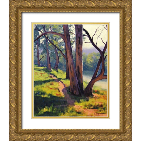 Coxs River Trees Gold Ornate Wood Framed Art Print with Double Matting by Gercken, Graham