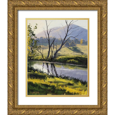 Fish River Reflections Gold Ornate Wood Framed Art Print with Double Matting by Gercken, Graham