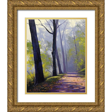 Forest Trail Gold Ornate Wood Framed Art Print with Double Matting by Gercken, Graham
