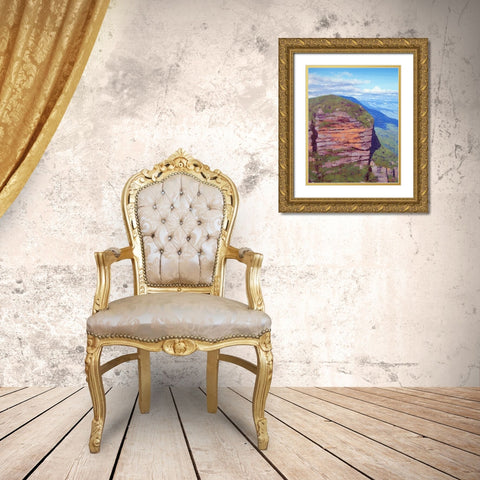 Jamison Valley Painting Gold Ornate Wood Framed Art Print with Double Matting by Gercken, Graham