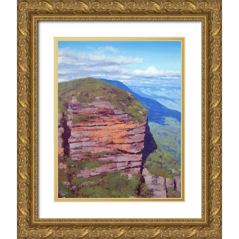 Jamison Valley Painting Gold Ornate Wood Framed Art Print with Double Matting by Gercken, Graham