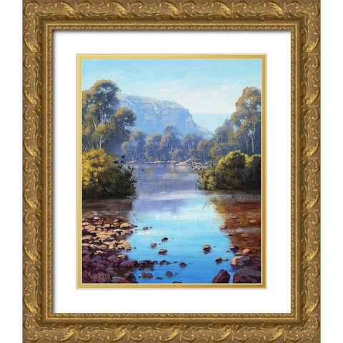 Megalong Creek Gold Ornate Wood Framed Art Print with Double Matting by Gercken, Graham