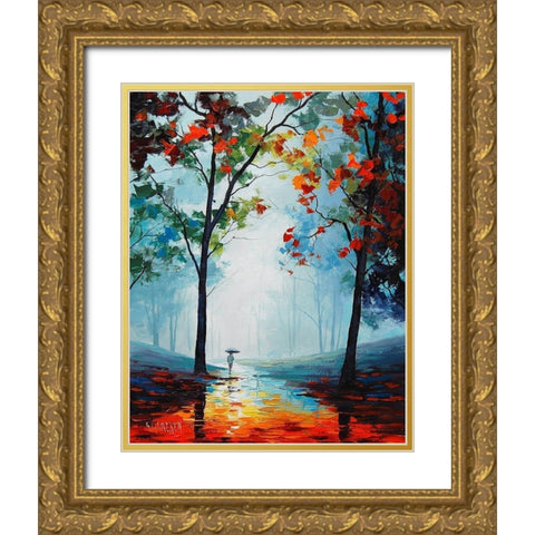 MÃ­sty Fall Colours Gold Ornate Wood Framed Art Print with Double Matting by Gercken, Graham
