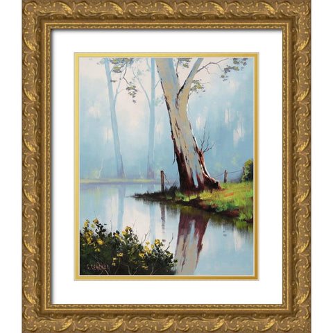 River Gold Ornate Wood Framed Art Print with Double Matting by Gercken, Graham