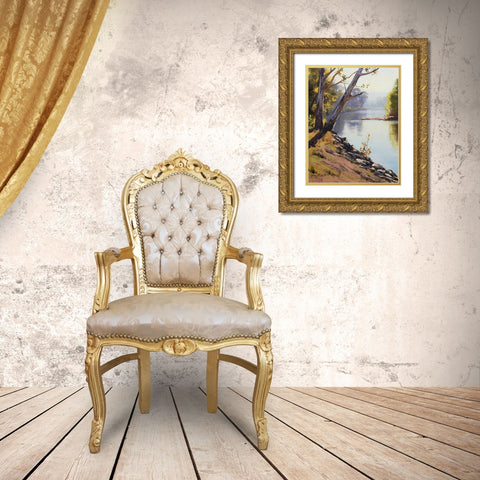 Tumut Oil Painting Gold Ornate Wood Framed Art Print with Double Matting by Gercken, Graham