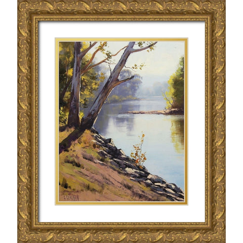 Tumut Oil Painting Gold Ornate Wood Framed Art Print with Double Matting by Gercken, Graham