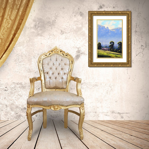 Valley Farm Gold Ornate Wood Framed Art Print with Double Matting by Gercken, Graham