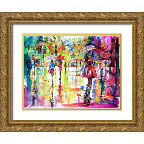 Message Gold Ornate Wood Framed Art Print with Double Matting by Kovacs, Anna Brigite