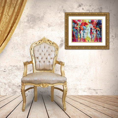 First Snow Gold Ornate Wood Framed Art Print with Double Matting by Kovacs, Anna Brigite