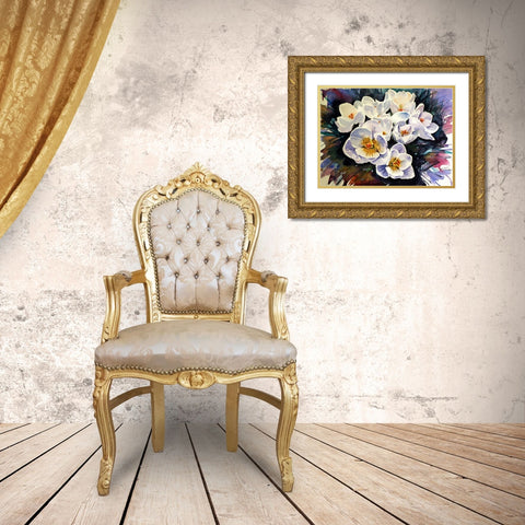 Crocus Gold Ornate Wood Framed Art Print with Double Matting by Kovacs, Anna Brigite