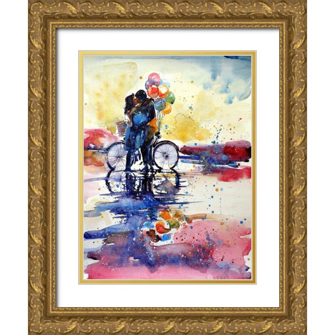 Romance Meeting II Gold Ornate Wood Framed Art Print with Double Matting by Kovacs, Anna Brigite