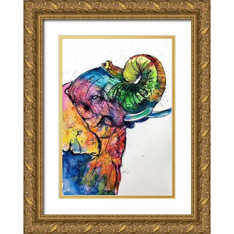 Play with Color II Gold Ornate Wood Framed Art Print with Double Matting by Kovacs, Anna Brigite